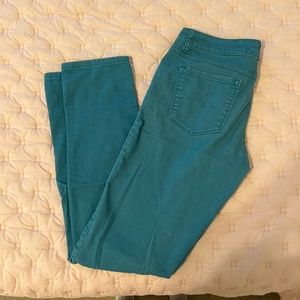 Women’s Prana teal colored stretch jeans